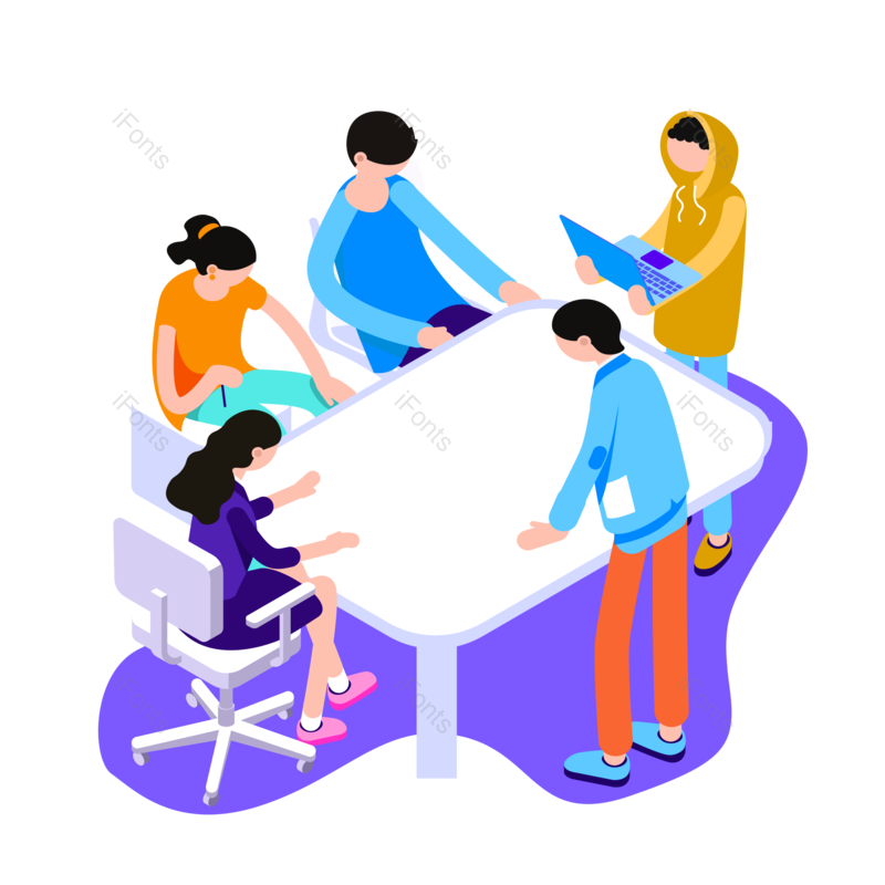 卡通图片,交流元素,合作PNG,小人物免抠素材